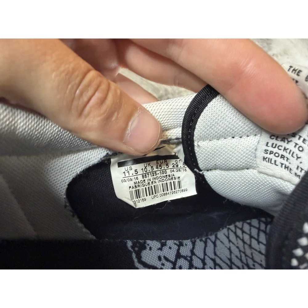 Nike Match Classic Jacquard Mens 11.5 'Reflect Silver' Sneakers Shoes 867125-100